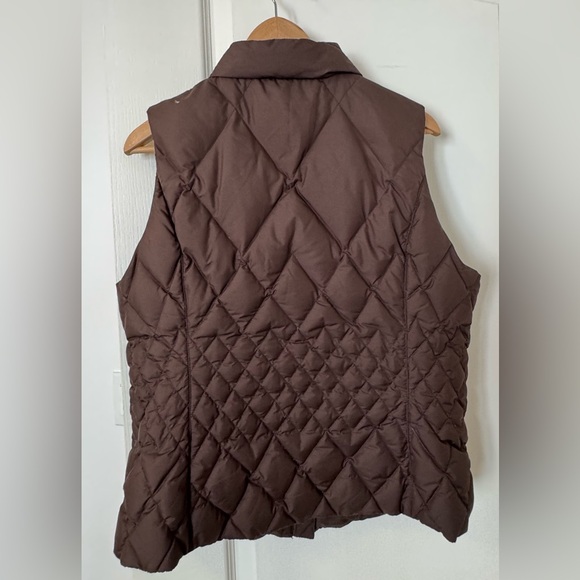 Eddie Bauer Premium Goosedown Quilted Vest Womens L. Brown Zip Mock Neck - Picture 5 of 16